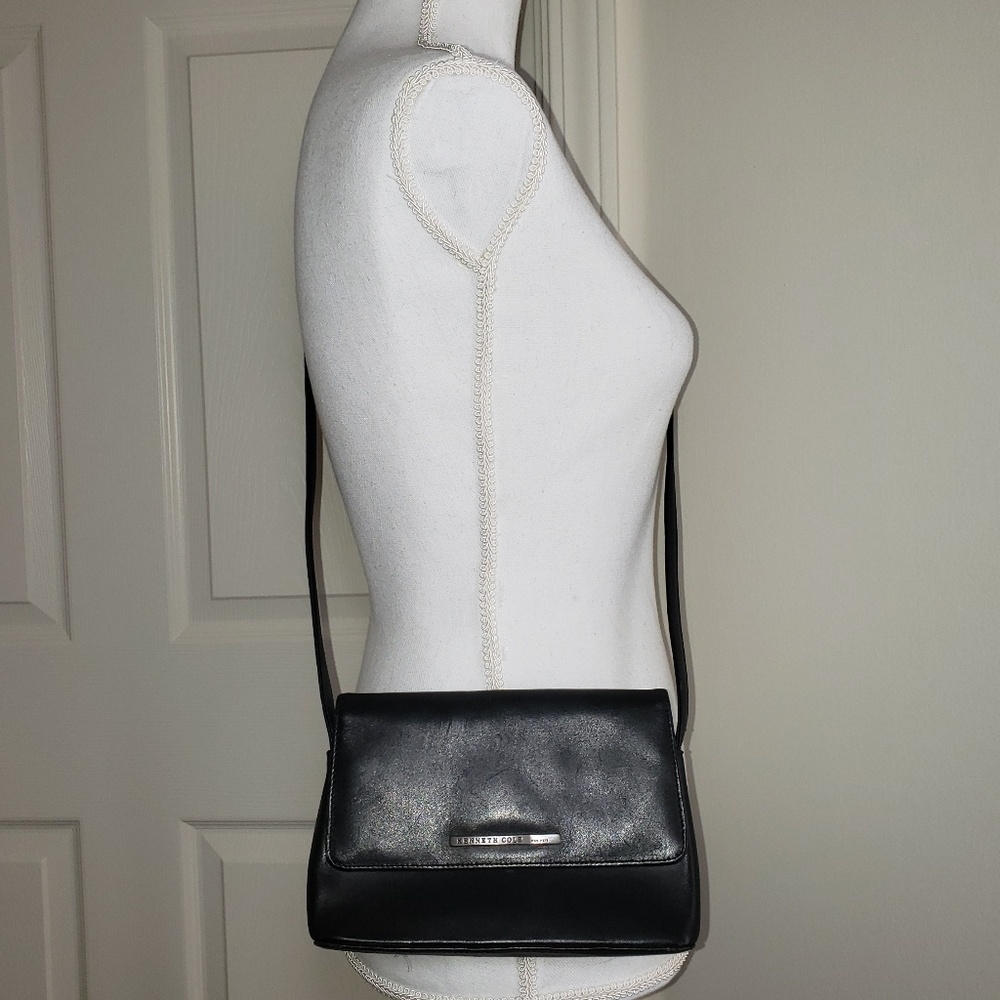 Kenneth Cole NY Black Flap Minimalist Crossbody